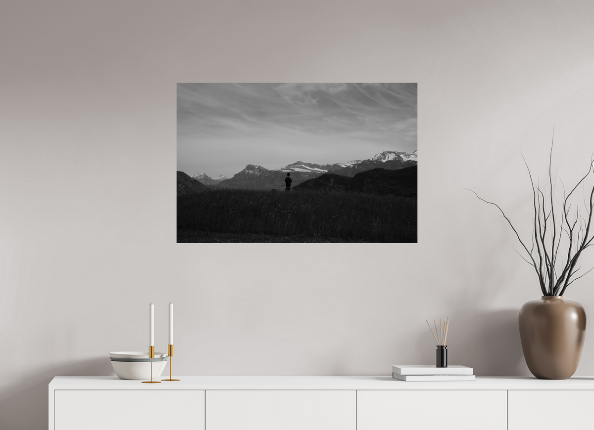 90 x 60 cm, Fine Art Print Alpine Silhouette at Dusk – Fine Art Print
