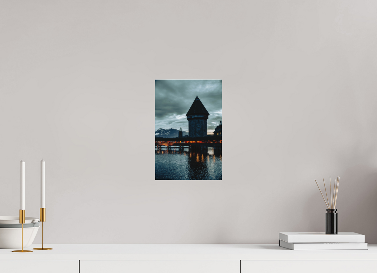 20 x 30 cm, Pixelpoetry Prenium Acryl 4 mm Church Steeple Under Stormy Sky – Fine Art Print