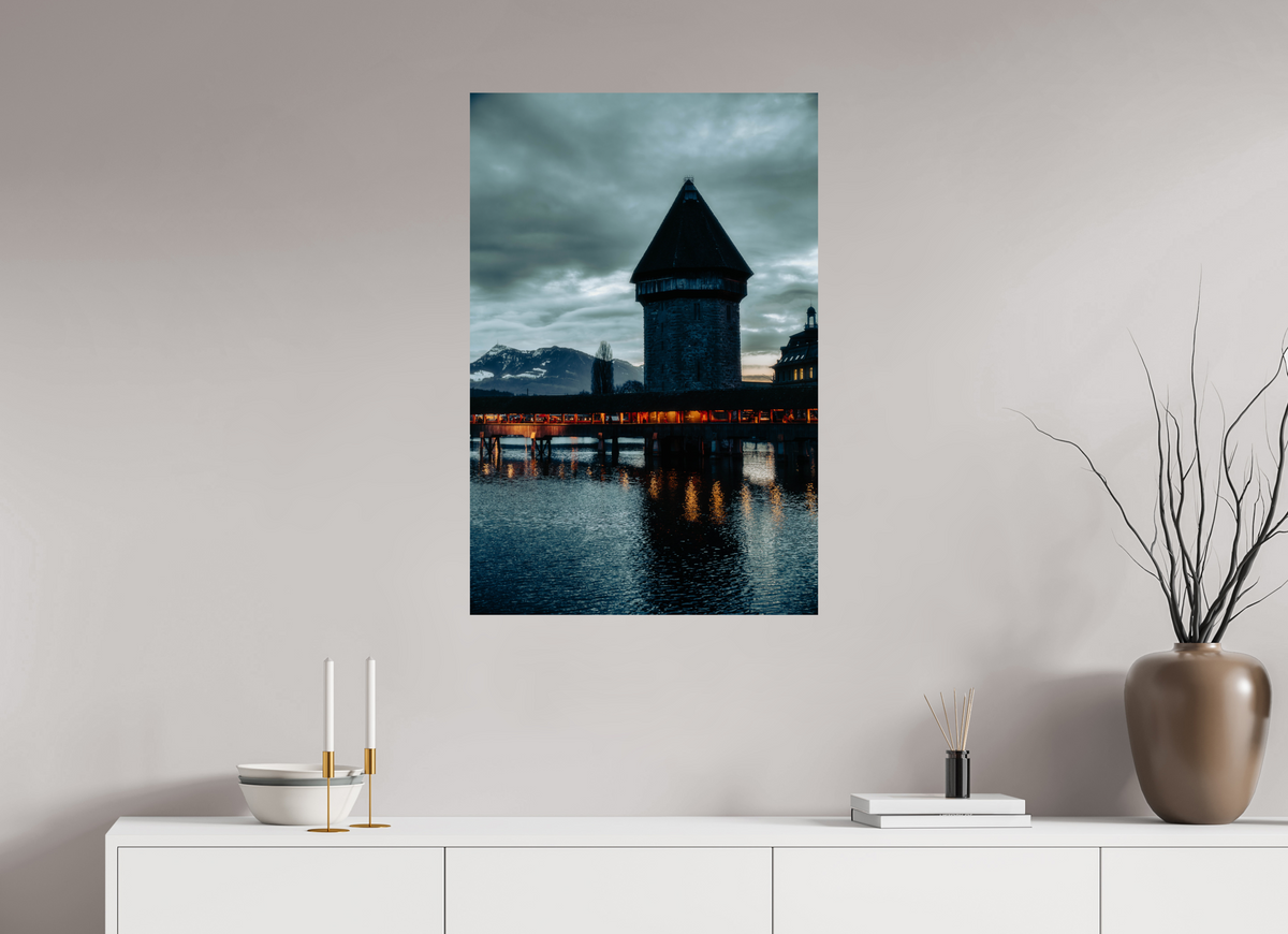 60 x 90 cm, Fine Art Print Church Steeple Under Stormy Sky – Fine Art Print