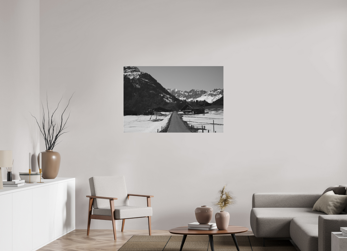 120 x 80 cm, Pixelpoetry Prenium Acryl 4 mm Alpine Village in Winter – Fine Art Print