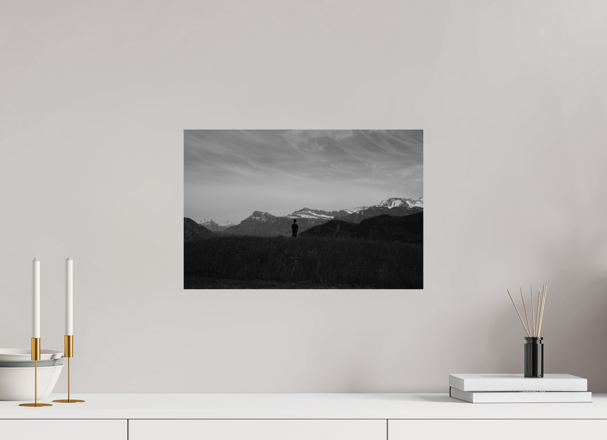 45 x 30 cm, Fine Art Print Alpine Silhouette at Dusk – Fine Art Print