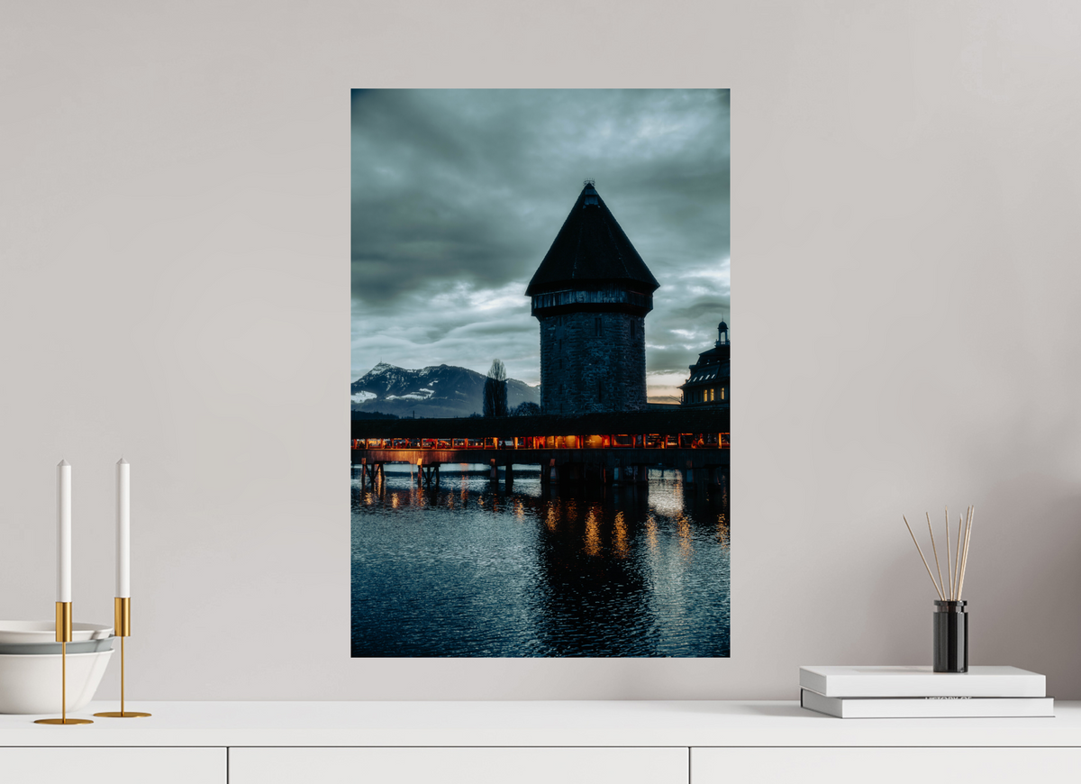 40 x 60 cm, Fine Art Print Church Steeple Under Stormy Sky – Fine Art Print