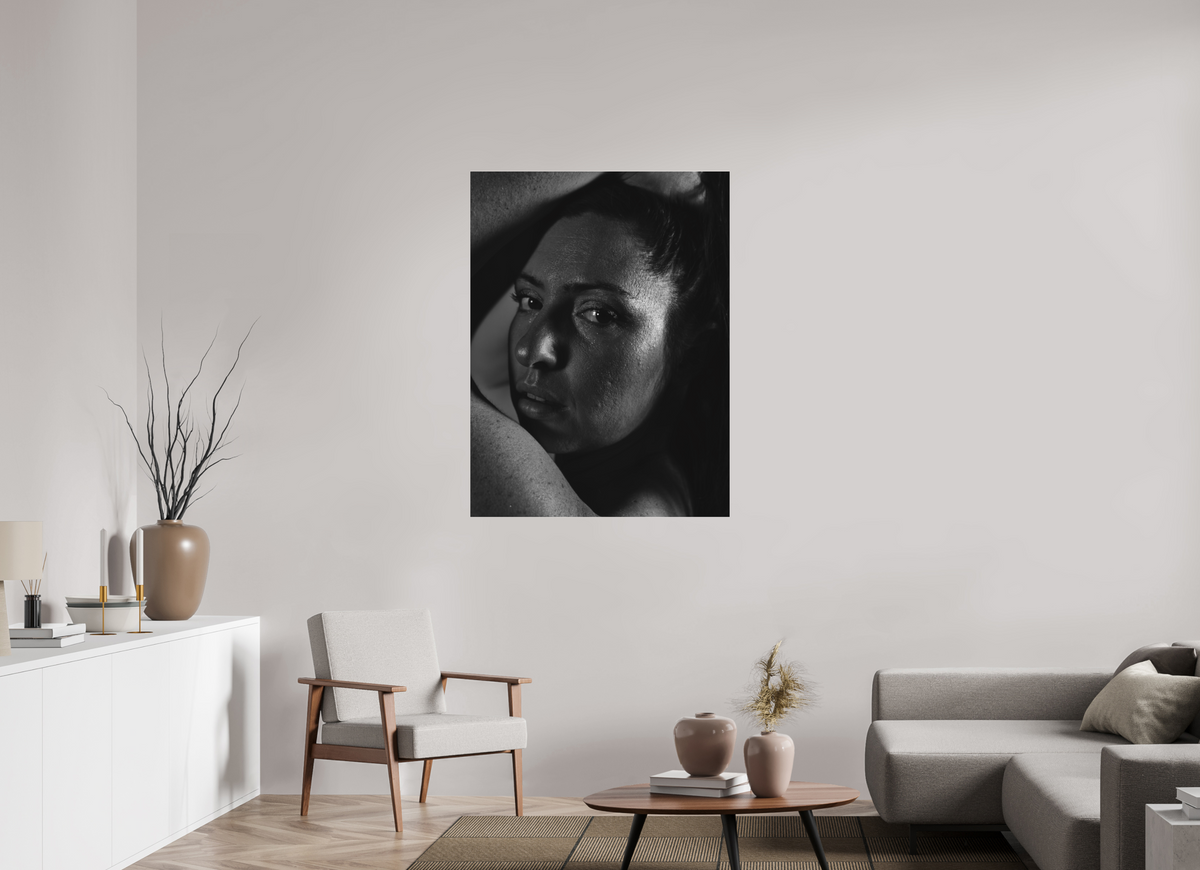 90 x 120 cm, Pixelpoetry Prenium Acryl 4 mm Portrait in Shadow II – Fine Art Print
