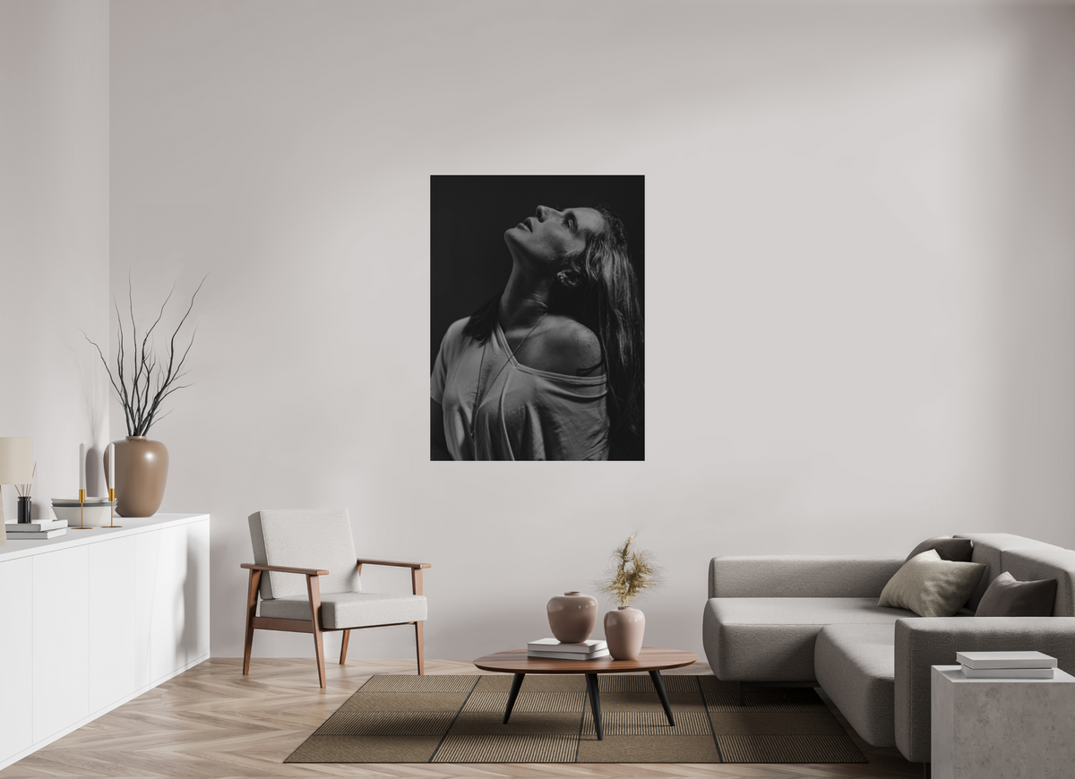 105 x 140 cm, Pixelpoetry Prenium Acryl 4 mm Portrait in Shadow III – Fine Art Print