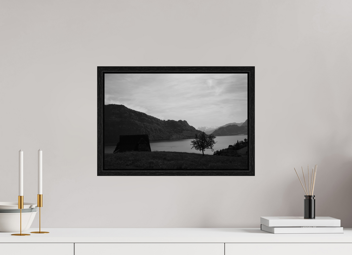 45 x 30 cm, Floater Frame Lakeside Solitude – Fine Art Print