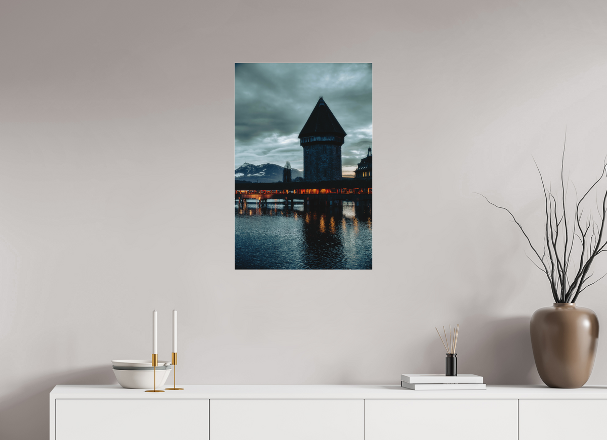 50 x 75 cm, Pixelpoetry Prenium Acryl 4 mm Church Steeple Under Stormy Sky – Fine Art Print
