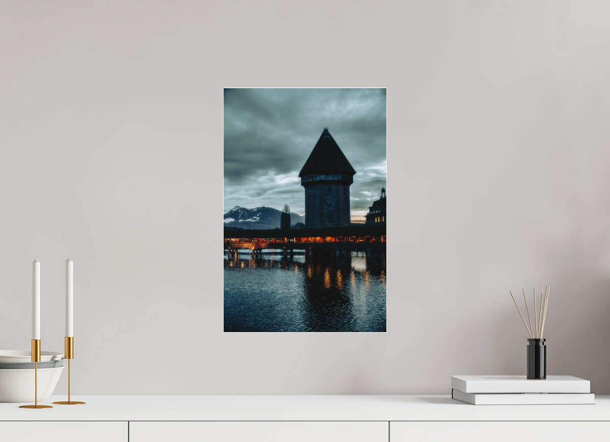30 x 45 cm, Pixelpoetry Prenium Acryl 4 mm Church Steeple Under Stormy Sky – Fine Art Print