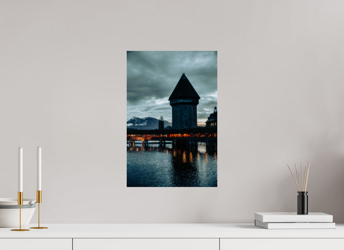 30 x 45 cm, Fine Art Print Church Steeple Under Stormy Sky – Fine Art Print