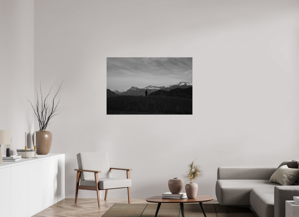 120 x 80 cm, Fine Art Print Alpine Silhouette at Dusk – Fine Art Print