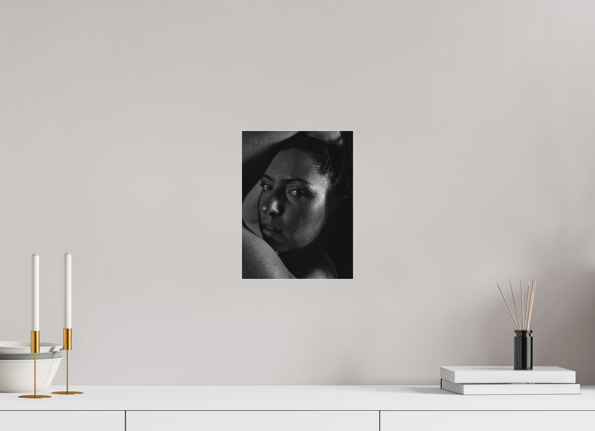 21 x 28 cm, Pixelpoetry Prenium Acryl 4 mm Portrait in Shadow II – Fine Art Print