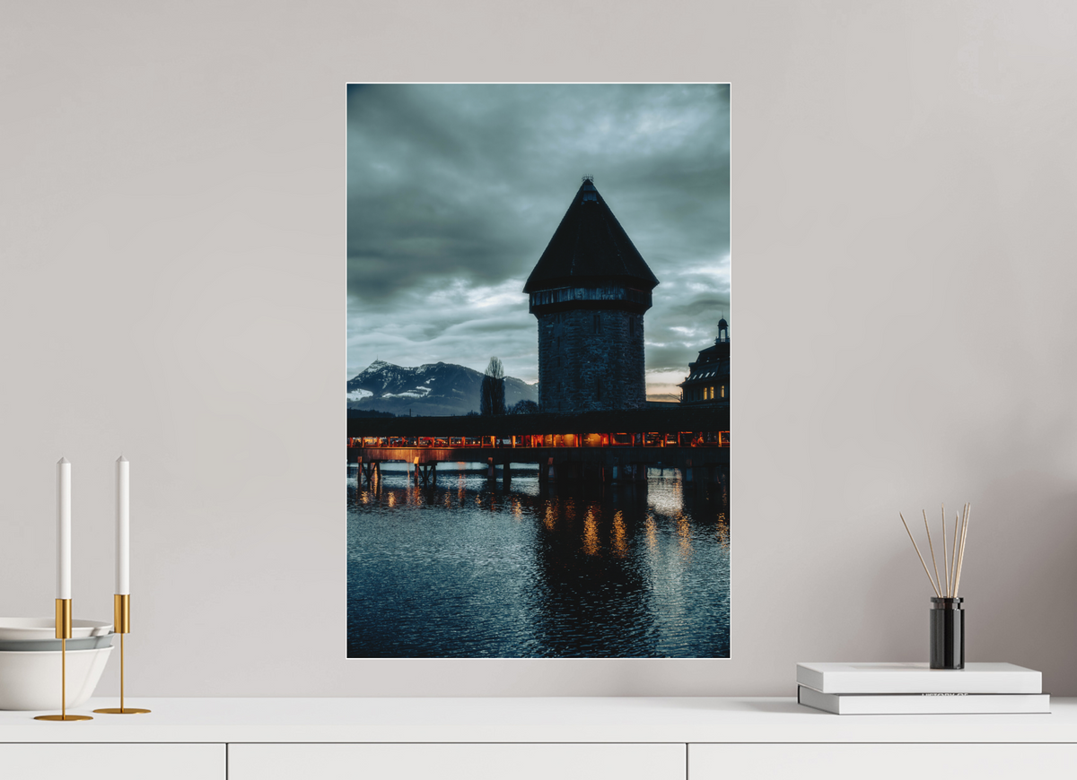 40 x 60 cm, Pixelpoetry Prenium Acryl 4 mm Church Steeple Under Stormy Sky – Fine Art Print